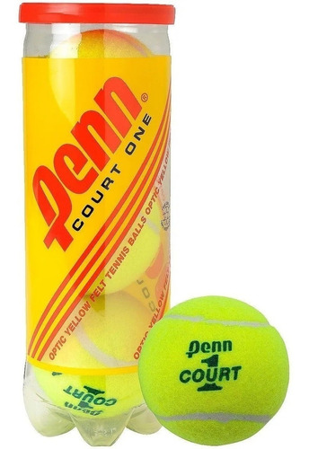 Imagen 1 de 8 de Tubo Penn 3 Pelotitas Tenis Padel Court One Pelotas Entrenamiento Tennis Paddle