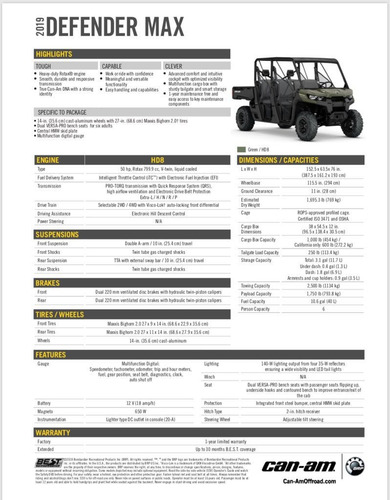 Brp Can-am Defender Max 800 Dps - 2020