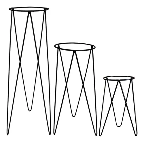 comprar Kit 3 Suportes Vaso Tripe 30-45-60cm Plantas Jardinagem
