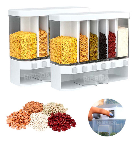 X2 Dispensador De Alimentos Cereales Menestra Cocina Soporte