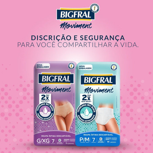 Imagem 4 de 6 de Kit Roupa Íntima Bigfral Moviment Feminina G/xg - 56 Un