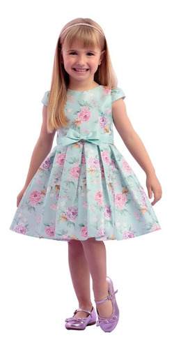 Imagem 2 de 3 de Vestido De Festa Infantil Verde Dreamland Petit Cherie 22046