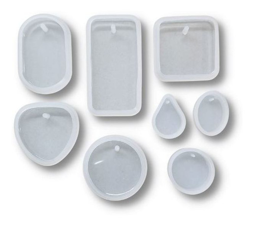 Set 8 Moldes De Silicona Para Resina Epoxi Modelo Colgantes