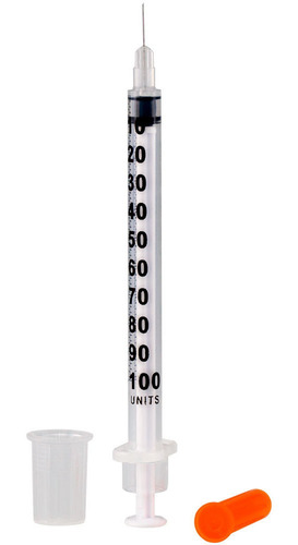 Seringa De Insulina 1ml Com Agulha Fixa 0,30mm X 8mm Blister