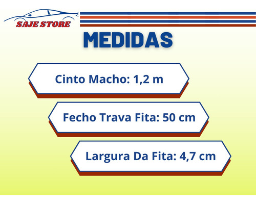 Cinto Segurança Tipo Americano Galaxie Fecho Cromado 2 Ponto
