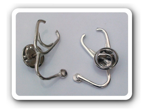 Pin Fistol Prendedor Estetoscopio Médico Enfermera Plata Ley