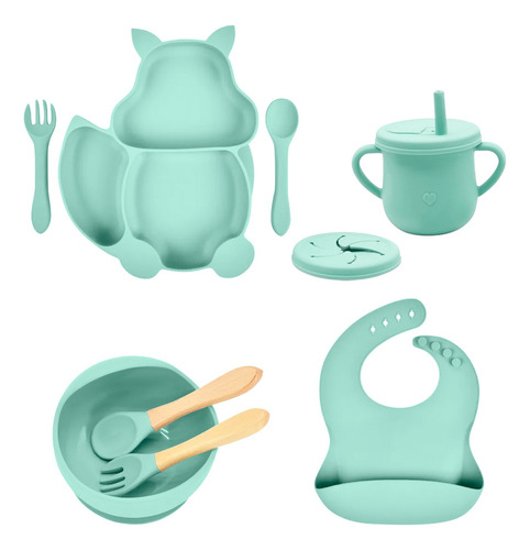 Set De Alimentación De Silicona Para Bebe