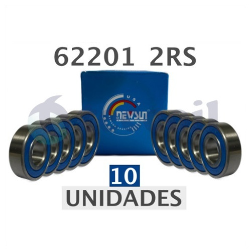 Rolamento 62201 2rs Newsun Usa Kit Com 10 Unidades - Zx62201