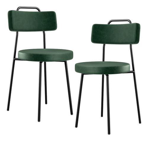 Kit 02 Cadeiras Decorativas Barcelona Couríssimo Verde Musgo Estrutura Da Cadeira Verde-musgo Assento Verde-musgo Desenho Do Tecido Liso Quantidade De Cadeiras Por Conjunto 2