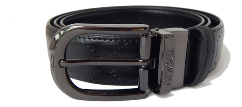 Cinturon Gucci Hebilla Clasica Negro Cuero Genuino