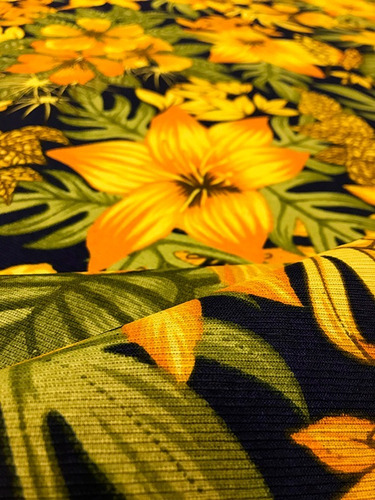 Imagem 3 de 3 de Tecido Estampado Floral Primavera Amarelo 5m