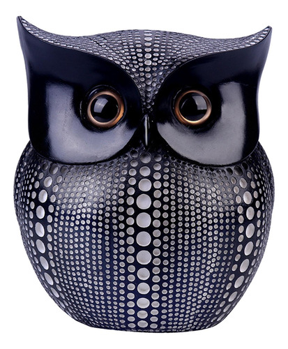 Hucha De Resina Figuras En Forma De Búho Artesanía Negro