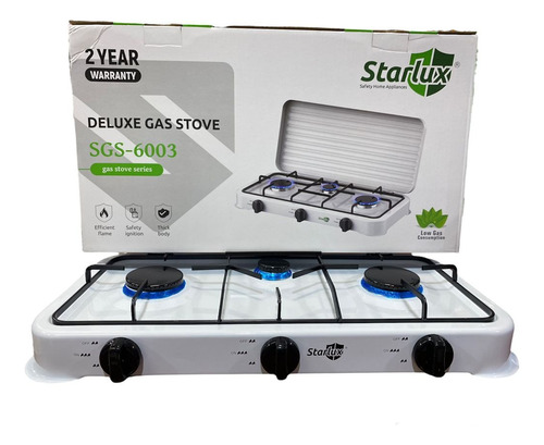 Cocina Starlux Con Tapa A Gas 3 Hornillas. Oferta