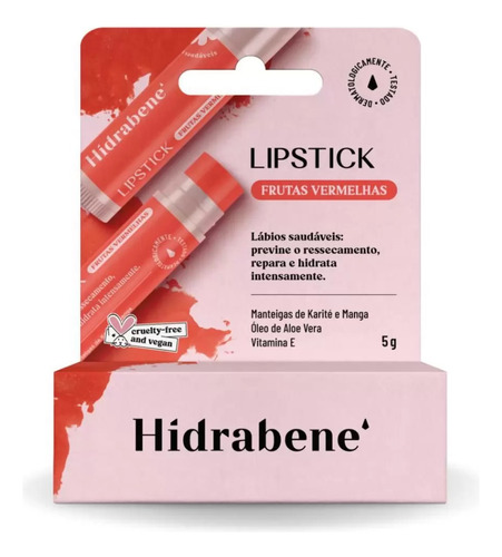 Stick Labial Hidratante Sabor Frutas Vermelhas Hidrabene 5g