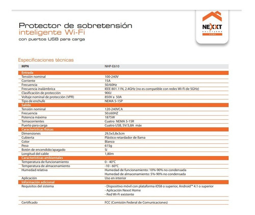 Imagen 6 de 6 de Multitoma Inteligente Wifi Nexxt 4usb Smart App Alexa Google