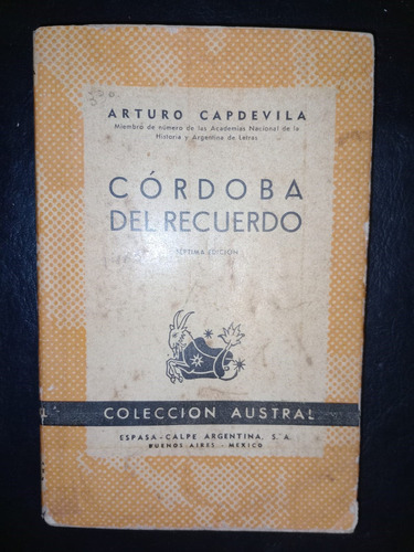 Libro Córdoba Del Recuerdo Arturo Capdevila