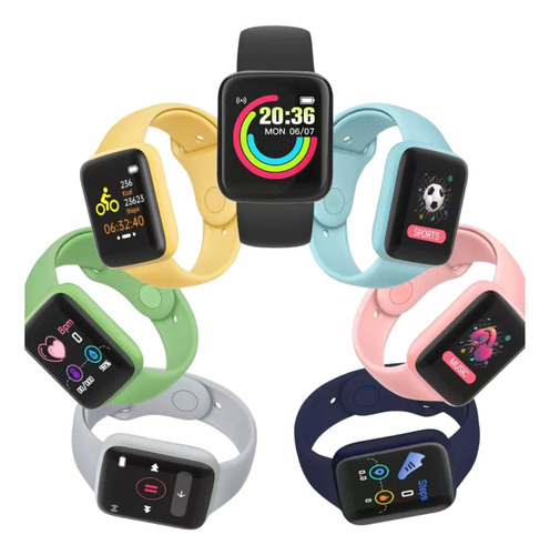 Smartwatch Reloj Inteligente Smart Band Bluetooth Bracelet Gym Running Silicona Verde Deportivo