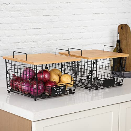 Cestas Apilables Para Encimera De Cocina Con Parte Superior