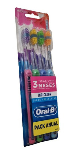 4 Cepillos Dentales Oral-b 35 Indicator Color Collection 
