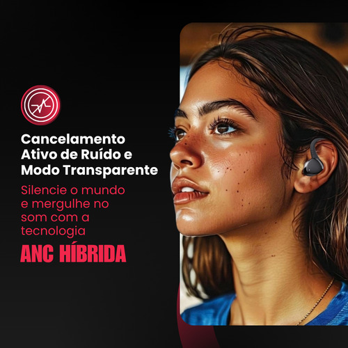 Fone Bluetooth 4leader Sem Fio - Cancelamento De Ruído, Som Hd, Bateria De Longa Duração, Resistente À Água, Microfone, Touch, Esportivo, Compatível Com Android E iPhone