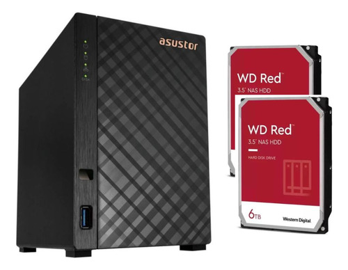 Storage Asustor As1102tl Ddr4 Com 12tb - 2 Hd's Red Plus 6tb