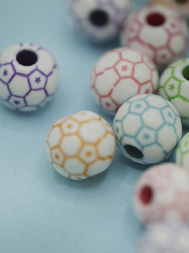 Balón Separador Acrilico Para Pulsera 100gr Futbol Volley Futbol Colores 1 Cm 1 Cm