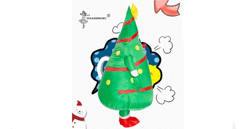 Imagen 3 de 6 de Disfraz Inflable Arbol Navidad Adultos Fiesta Halloween