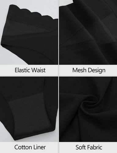 5 Pack Hipster Bragas Sin Costuras Mujer Braguitas Invisible