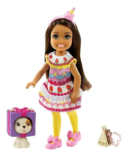 Muñeca Barbie Club Chelsea Disfraz De Pastel Con Accesorios 