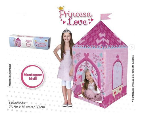 Barraca Infantil Juvenil Menina Tenda Casinha Fácil Montagem