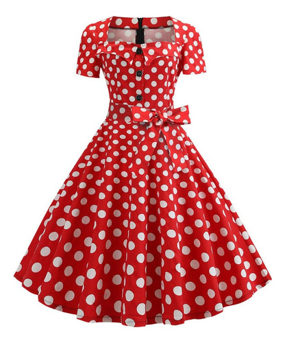 Vestido Mujer A Line Flare Vestido Vintage Bowknot Prom Sw 2