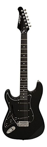 Guitarra eléctrica para zurdo Sawtooth ES Series ES de sycamore black with black con diapasón de palo de rosa