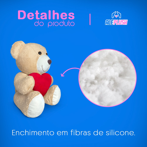 Ursinho De Pelúcia 15cm Articulado Com Coração Antialérgico