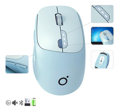 Mouse Inalámbrico Bluetooth Recargable Ergonomía 2.4g 3modos