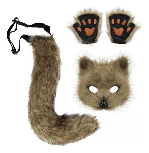 Disfraz De Halloween Con Forma De Máscara De Zorro Y Guantes