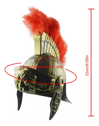 Accesorio Para Disfraz De Cosplay Casco Romano Dorado De Gu