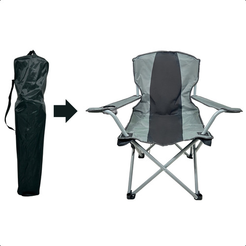 Cadeira Para Camping Dobravel Reforçada 160kg Relax Cin/pret