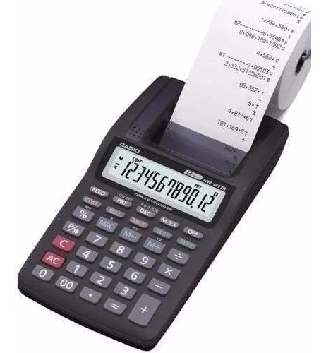 Calculadora Casio HR-8rc de 12 dígitos con pantalla y bobina