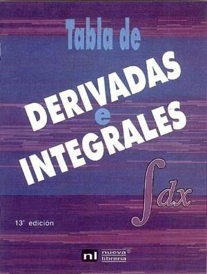 Tabla De Derivadas E Integrales  13 Ed