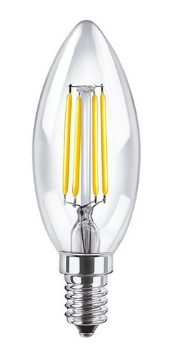 Macroled Lampara Deco Vela Led Filamento Cálido 4w C37 E14