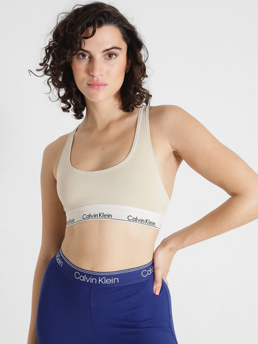 Bralette Con Logo Blanco Calvin Klein