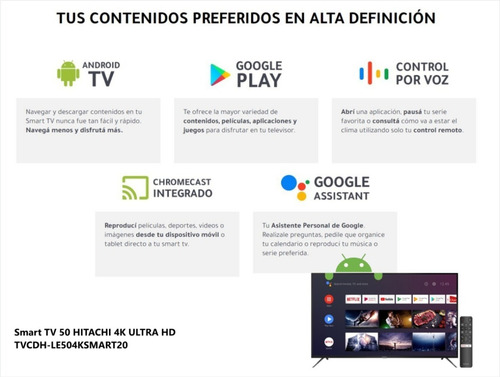 Tv Hitachi Led 50 4k Android Smart