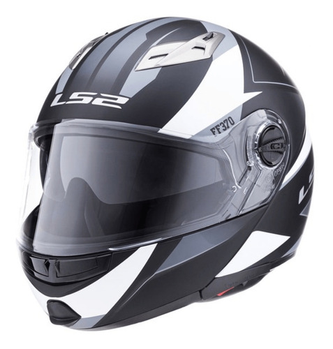 Casco Ls2 370 Stripe Matt Black White (rebatible)