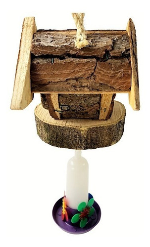 Imagem 4 de 5 de Casa Para Beija-flor Em Madeira Rústica Marrom
