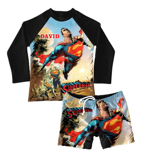 Conjunto De Traje De Baño Niño Superman