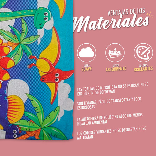 Toalla D Baño Completo Diseño Dinosaurios Ultra Suave Grande