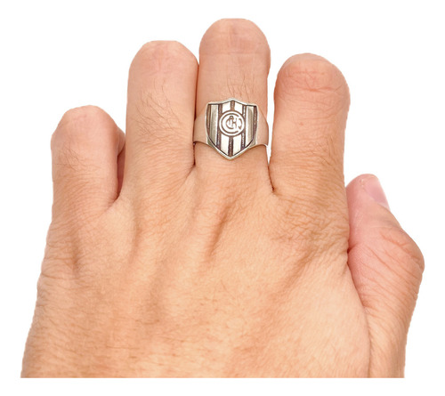 Anillo Escudo Equipo FĂștbol Argentina Chacarita Juniors C - Grande Plata 925