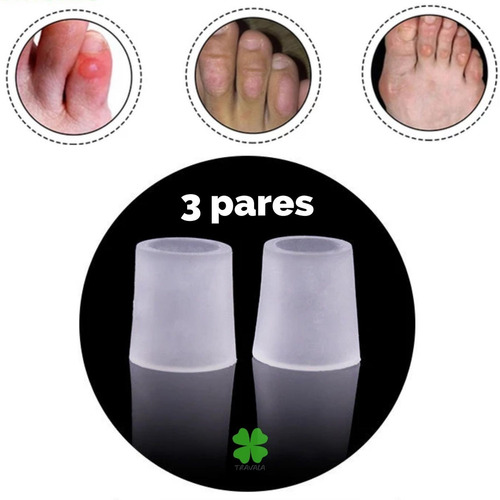 6 Aneis Protetores Para Os Dedos Pés Em Silicone Anti-calos