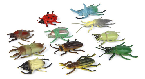 Besouro De Inseto Plástico Modelo Brinquedo 12pcs