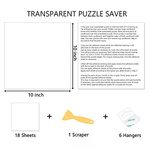  Puzzle Glue Sheets for 3 X 1000 Puzzles, 18 Puzzle Saver Sheets  Peel & Stick, Puzzle Saver No Stress & No Mess, Clear Puzzle Sticker Sheets  Preserve Your Puzzles with 6